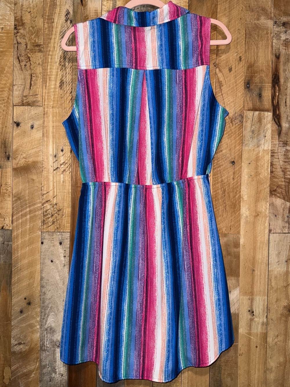 BeBop Multicolor Striped Sleeveless Shirt Dress - Picture 8 of 10